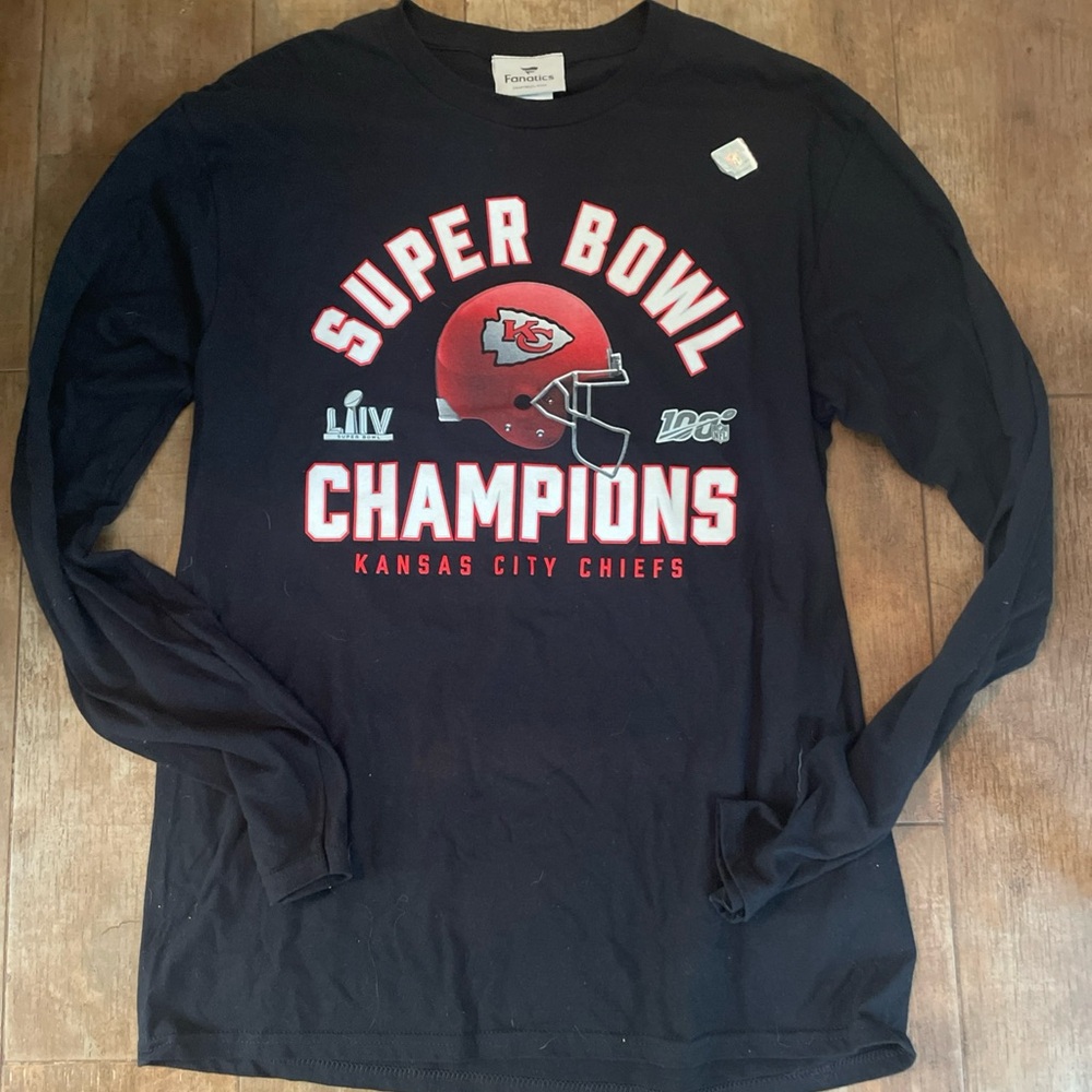 NFL Fanatics Kansas City Chiefs Black Super Bowl Champions Tee New
